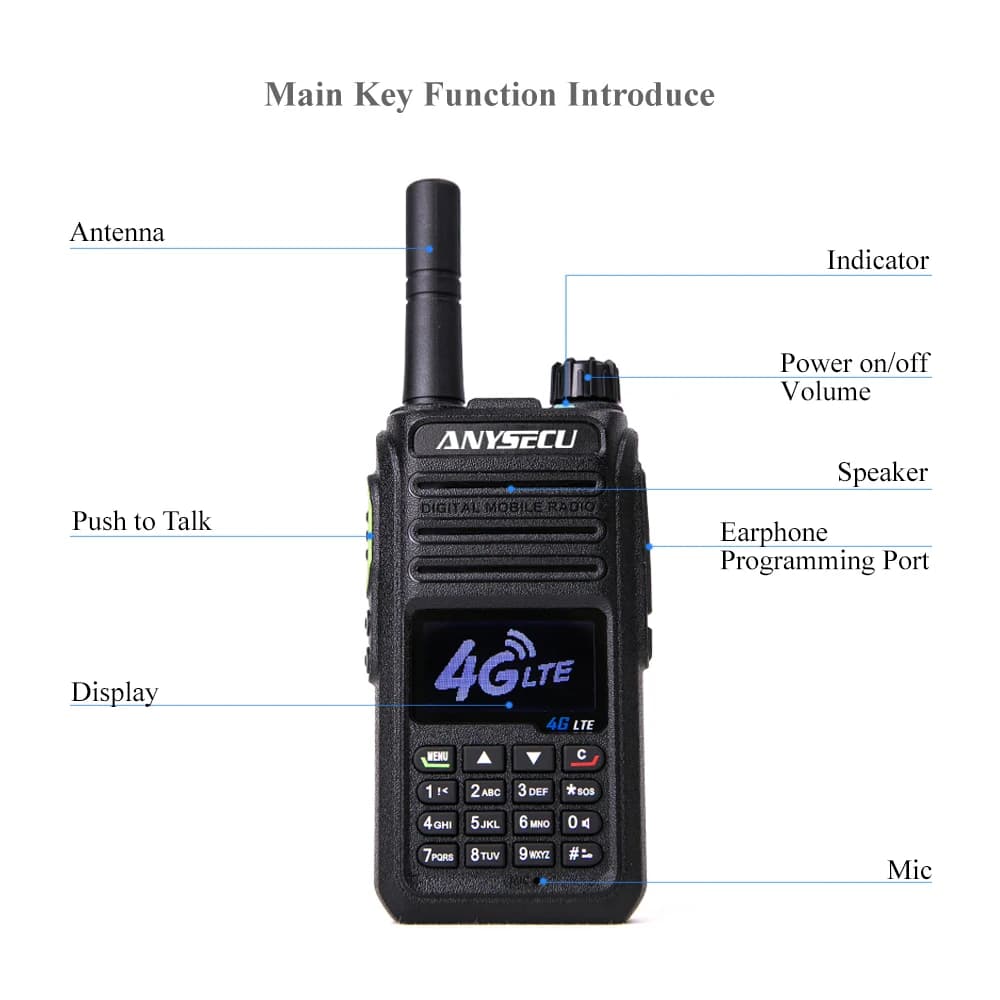 Ricetrasmittente Radio 4G LTE per Rete Pubblica con GPS, Sistema Linux, Compatibile con Piattaforma PTT Reale, Versione Europea