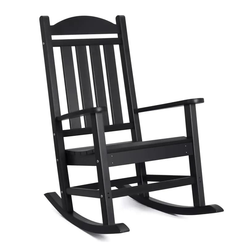 HDPE outdoor rocking chairs, portico rocking chair with high back, weather resistant rocking chairs for patio, garden, B