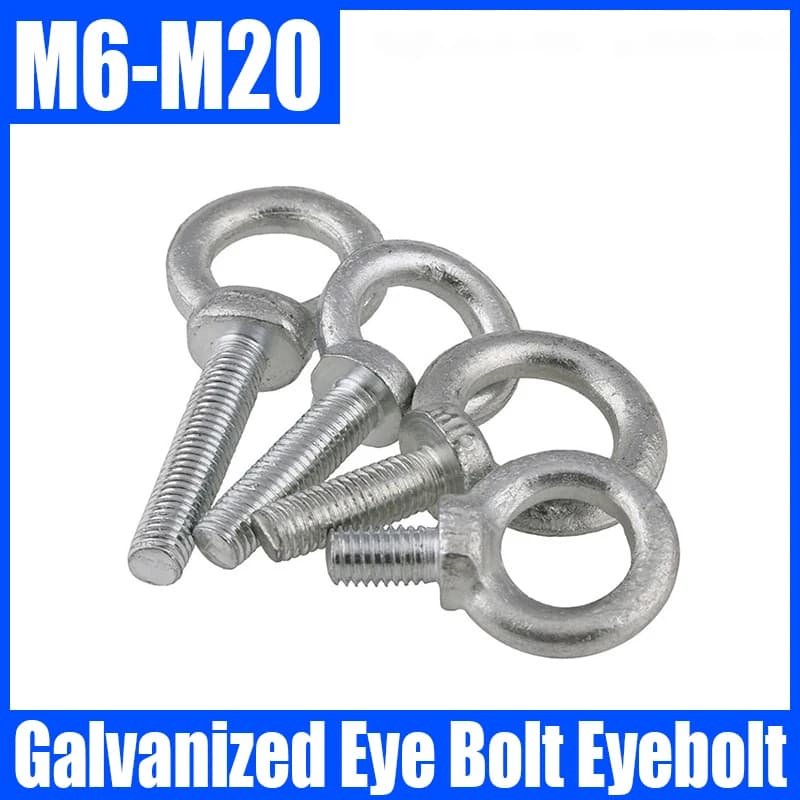 1PCS M6 M8 M10 M12 M14 M16 M18 M20 Bullone a occhiello zincato Marine Lifting Occhio Viti Anello Foro ad anello per cavo Corda Bullone