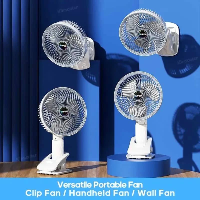 Mini Clip Fan Multifunctional Desktop Fan With Clip Rechargeable Portable Wall-Mounted Fan Mini Foldable Fan 3 Speed Adjustment