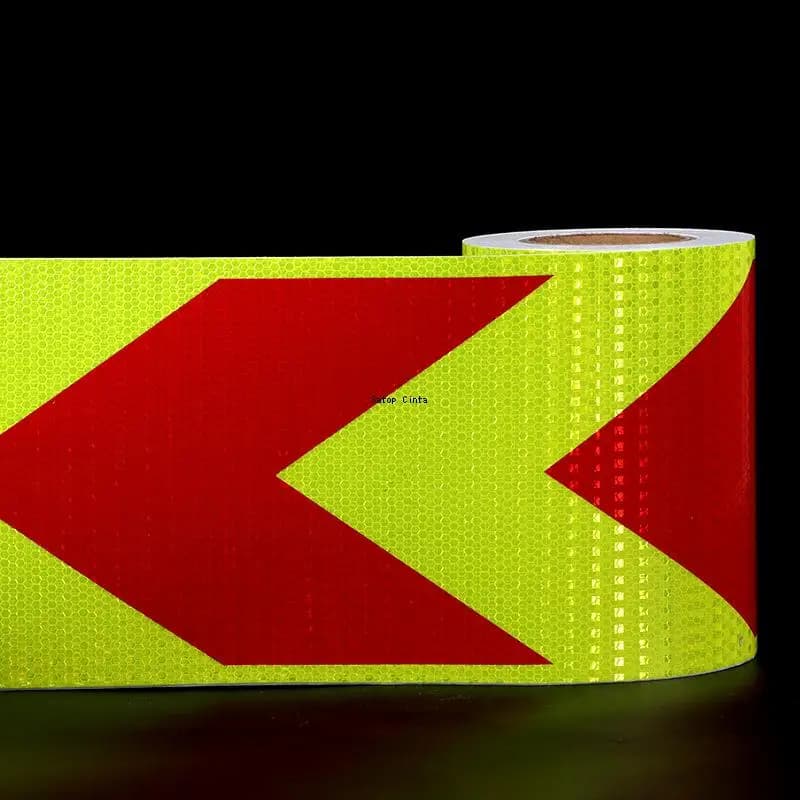 20 cm x 5 m Freccia Nastri riflettenti Adesivi adesivi rossi fluorescenti Avvertimento impermeabile Pellicola riflettente di sicurezza Riflettori per le cose