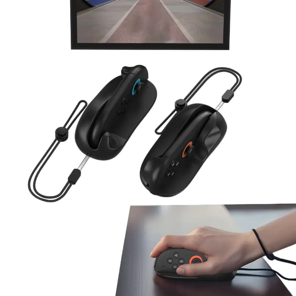 Mouse controller da gioco ergonomico da 1 paio, comodo con cinturino da polso, staffa magnetica per controller per Nintendo Switch 2 Joy-Con