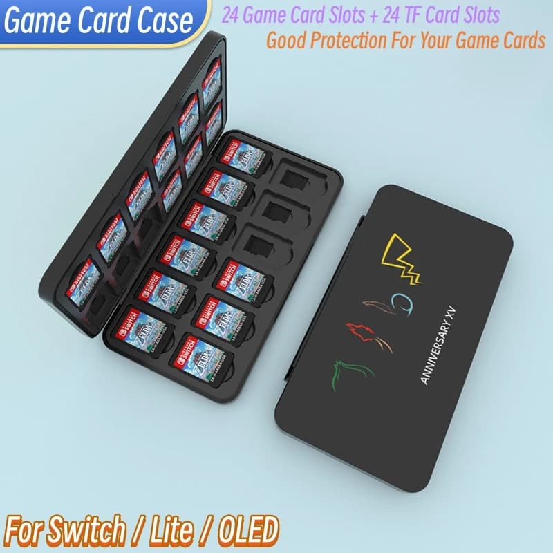 Design creativo 24 In 1 Switch custodia per schede di gioco Magnetic NS Switch Game Card Box accessori per giochi con Silicone morbido