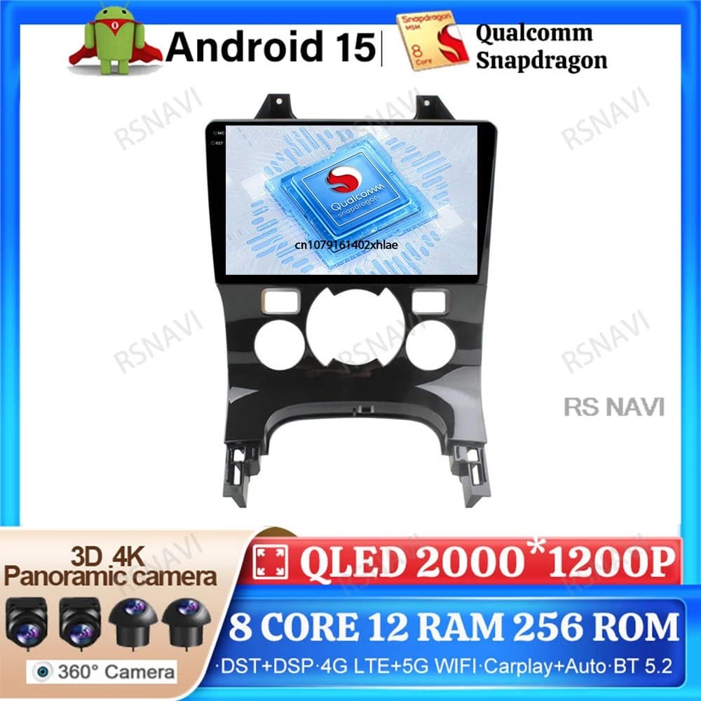 Android 15 Autoradio Per Peugeot 3008 2009- 2015 2 DIN Navigazione Wireless Carplay Auto 5G WIFI GPS DVD Stereo 4G LTE Multimediale