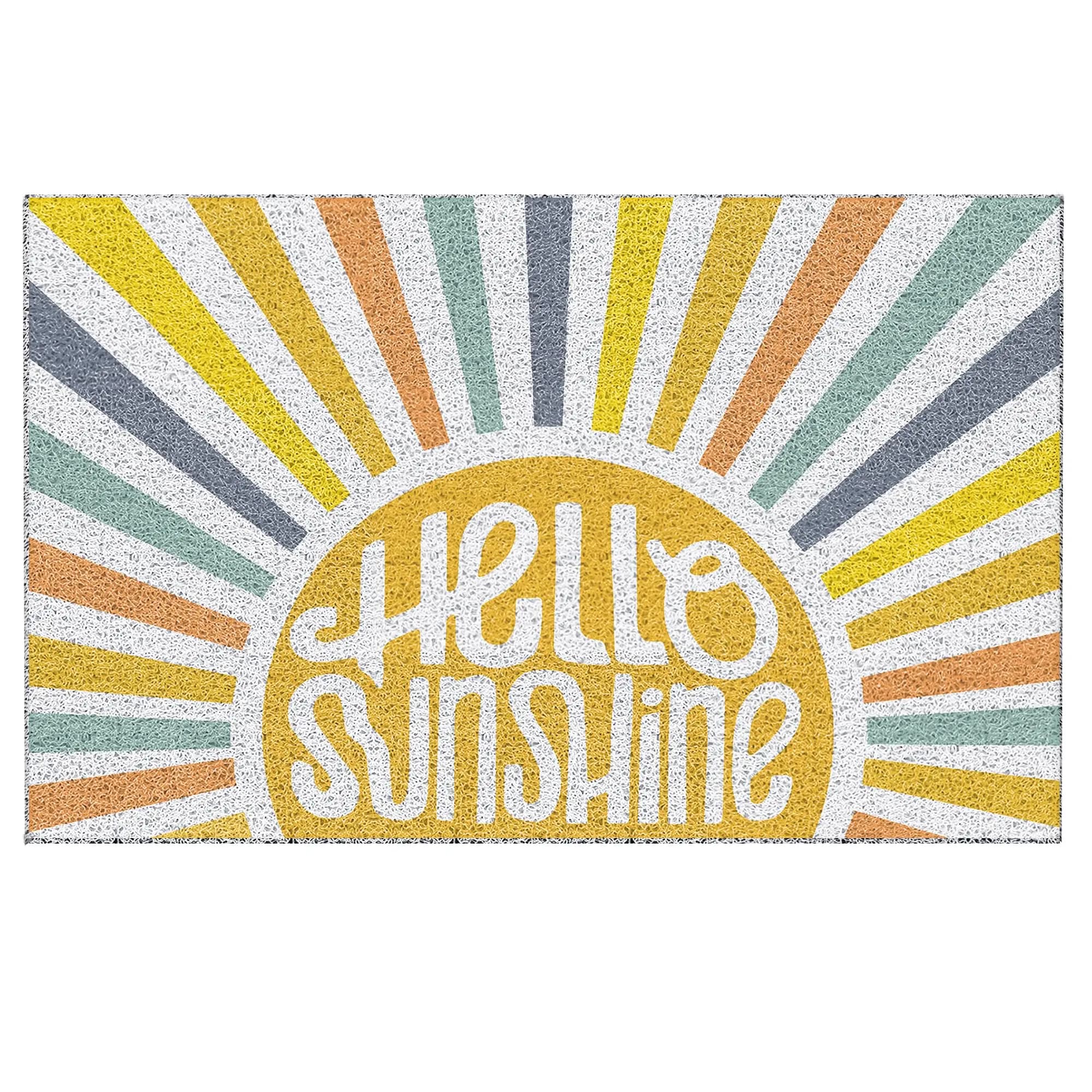 Simpatici tappetini estivi arcobaleno colorato Boho Sunshine Tappetino di benvenuto per tappetini per porte anteriori Tappetini per interni