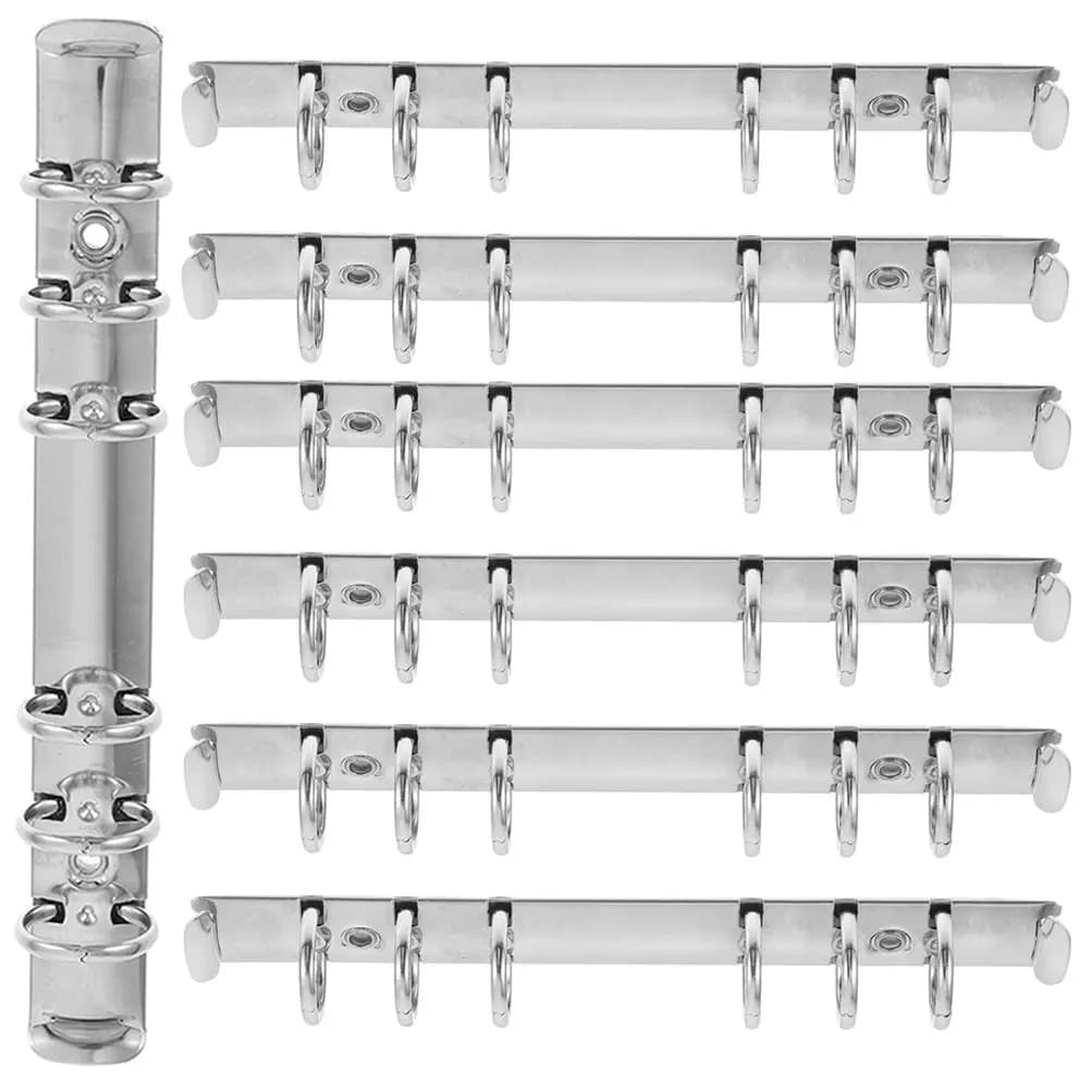 Set di 7 Meccanismi per Raccoglitori a Fogli Mobili A6, 6 Anelli in Metallo, Organizer per Quaderni, Inserti per Raccoglitori, Accessori per Ufficio e Fai-da-Te