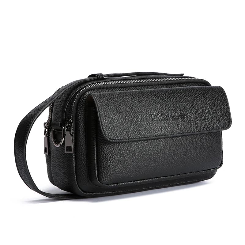 2026 New Men's Multi-Pocket Large Capacity Leather Clutch Bag Versatile Shoulder Bags Portable Commuter Wallet Mobile Phone Bag