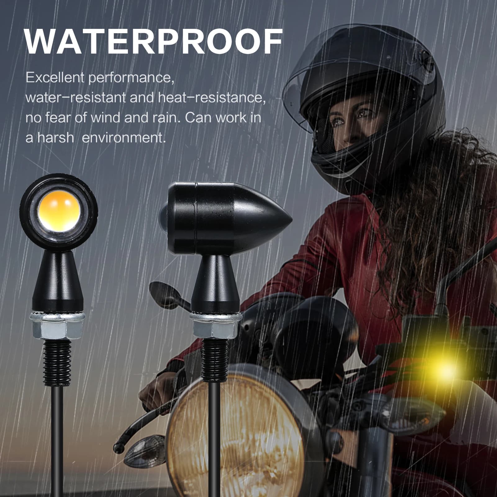Indicatori di Direzione per Moto, Mini Luci LED Vintage per Segnalazione e Lampeggiamento
