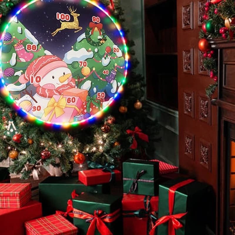 Regalo Natale per bambini: tabellone da gioco con palla adesiva luminosa – Gioco lancio natalizio per famiglie 24BD
