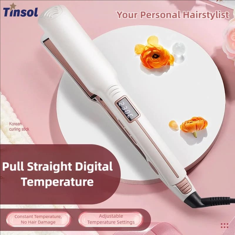 TINSOL Iron Arricciacapelli e Piastra Lisciante 2-in-1 a Infrarossi with Digital Temperature Display