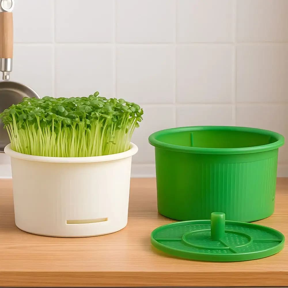 Vasi impilabili per vivaio con germogli di fagioli Scatole per semina di piante divise ventilate Pentola per coltivazione efficiente senza suolo