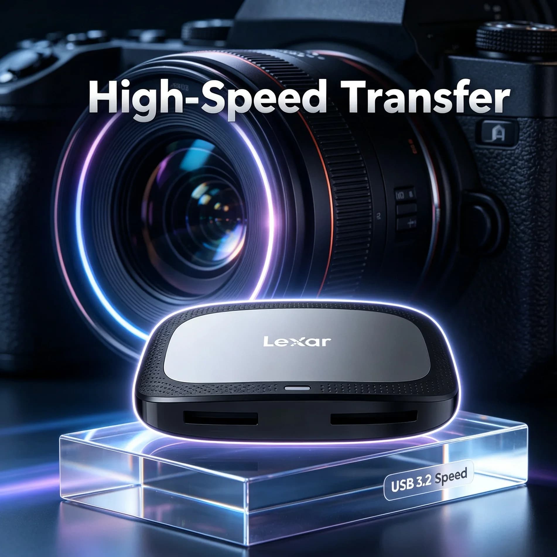 Lexar Card Reader RW530 USB 3.2 CFexpress Type A SD UHS-II Dual Slot 900MB/s Memory Card Reader for Sony Alpha Series Camera