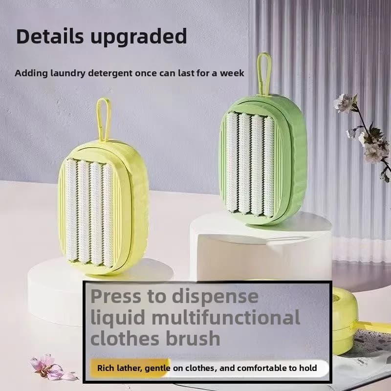 Press-to-dispense Liquid Laundry Brush, Household Multifunctional Soft Silicone Roller, Quick Foaming, Rich Cleaning Brush