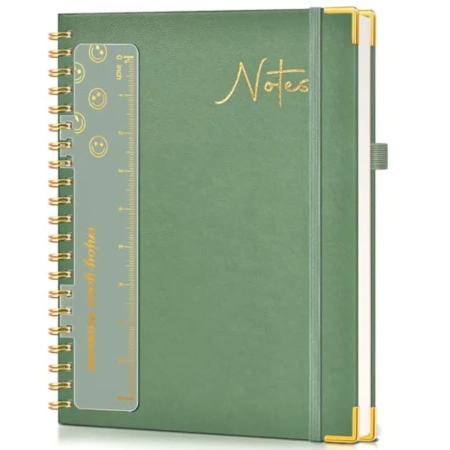 Hardcover Spiral Notebook Journal 8.5" x 11", A4 Large Leather Notebooks for Women Men, Lined College Ruled Notebook, 50 Sheets
