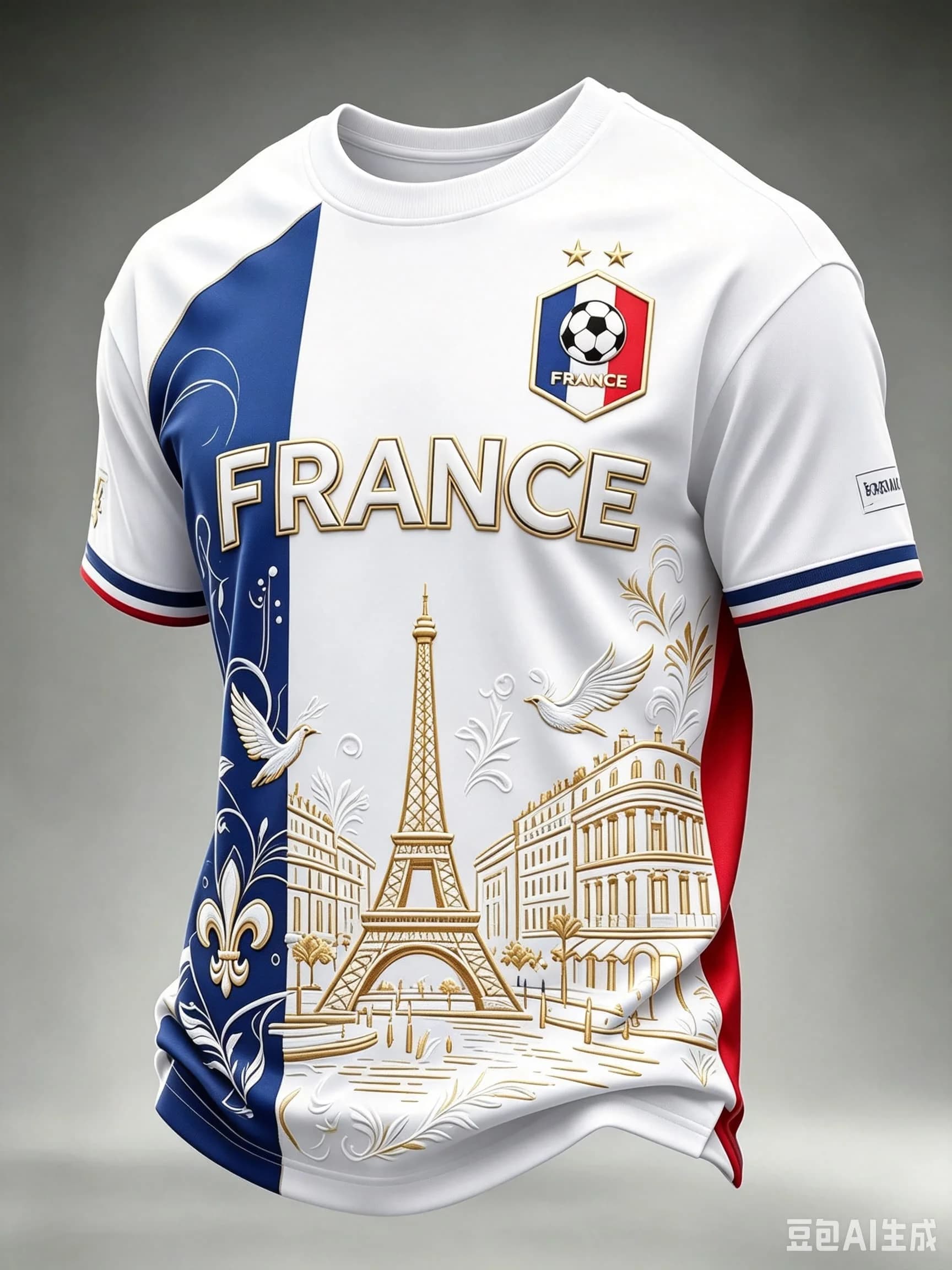2026 New Edition French Fans Football Training T-Shirt - 3D Digital Printing - Comfortable and Breathable - Family Clothing Tees