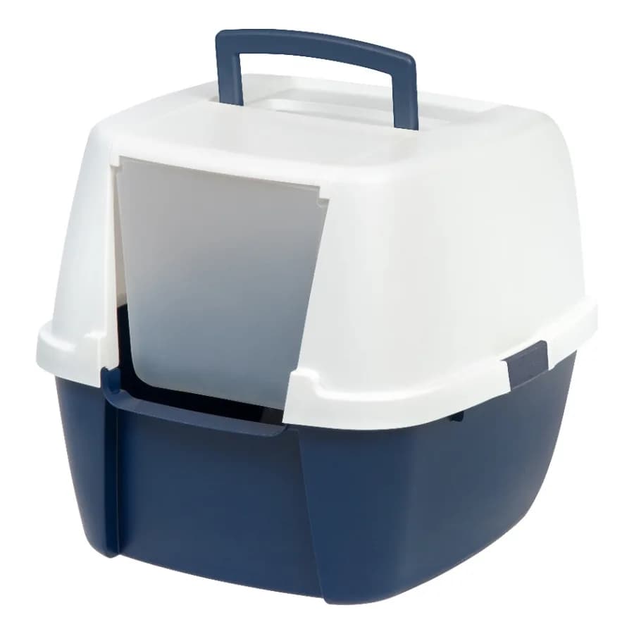 Large Enclosed Cat Litter Box with Front Door Flap Convenient Handle for Easy Access - Ideal for Maintaining Cleanliness and Co