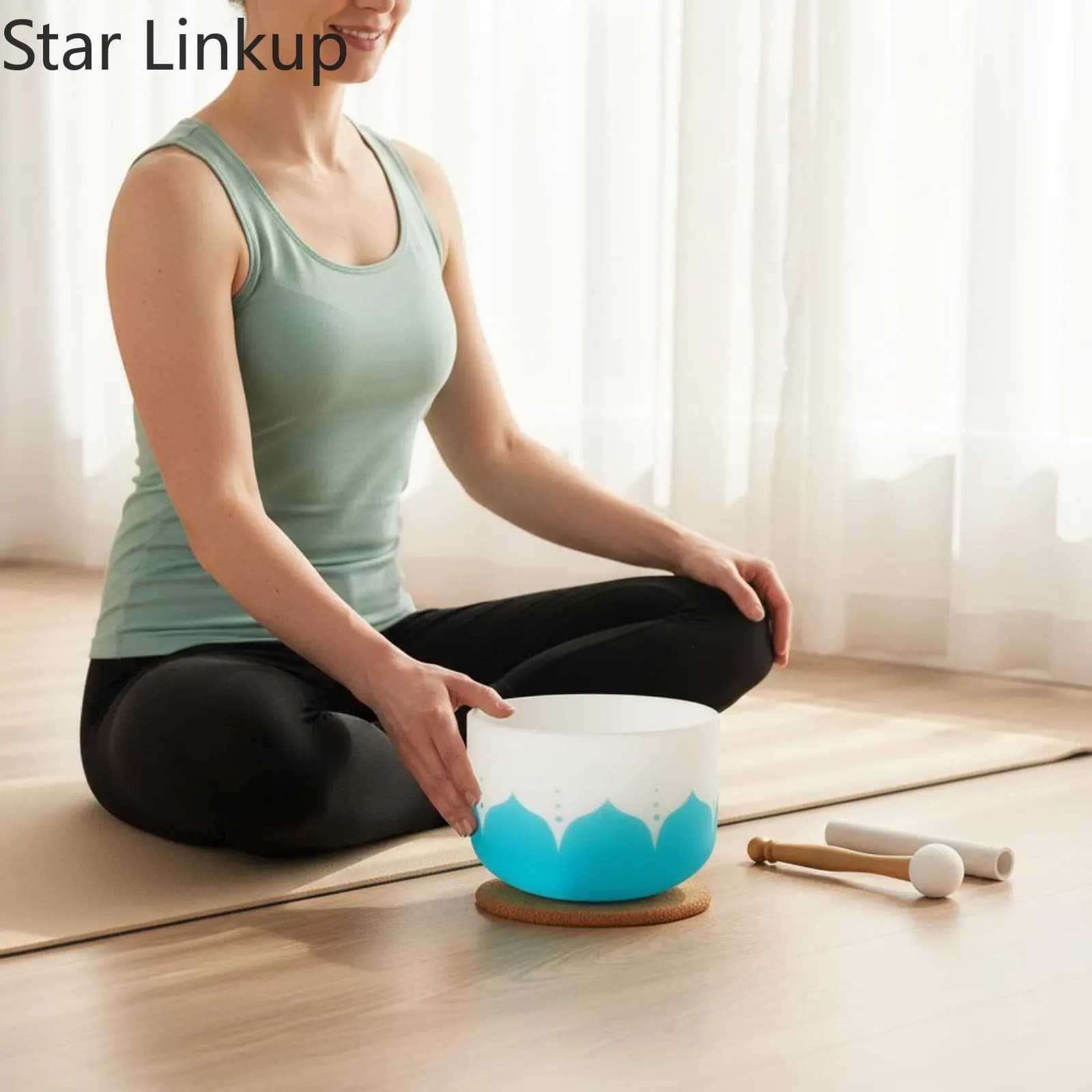 Star Linkup 8 Inch 432Hz Therapeutic Quartz Crystal Singing Bowl, Stress‑Relief Sound Healing Bowl For Meditation Practitioners