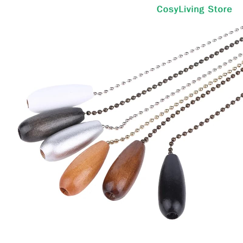 Chain Handles for Ceiling Fan Wood Chain Handles Pendant Extension chain Traction chain Easy to install for ceiling lamp fan