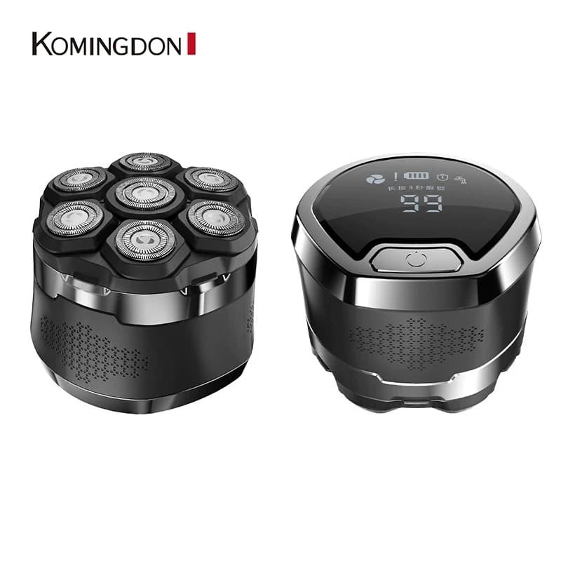 Komingdon IPX6 Waterproof Magnetic Blade Rotating Shaver USB Charging Face Barba Trimmer Rasoi Body Toiletrying Kit Men's Shaver Hot