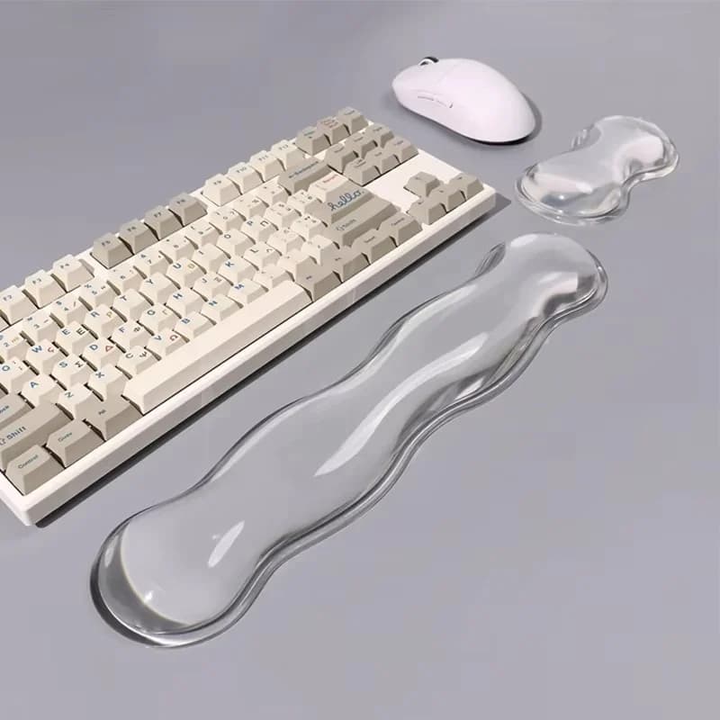 Silicone Transparent Keyboard Mouse Wrist Rest Ergonomic Wrist Rest Mouse Pad Set For Office Home Desk Laptop Computer Wrist Mat