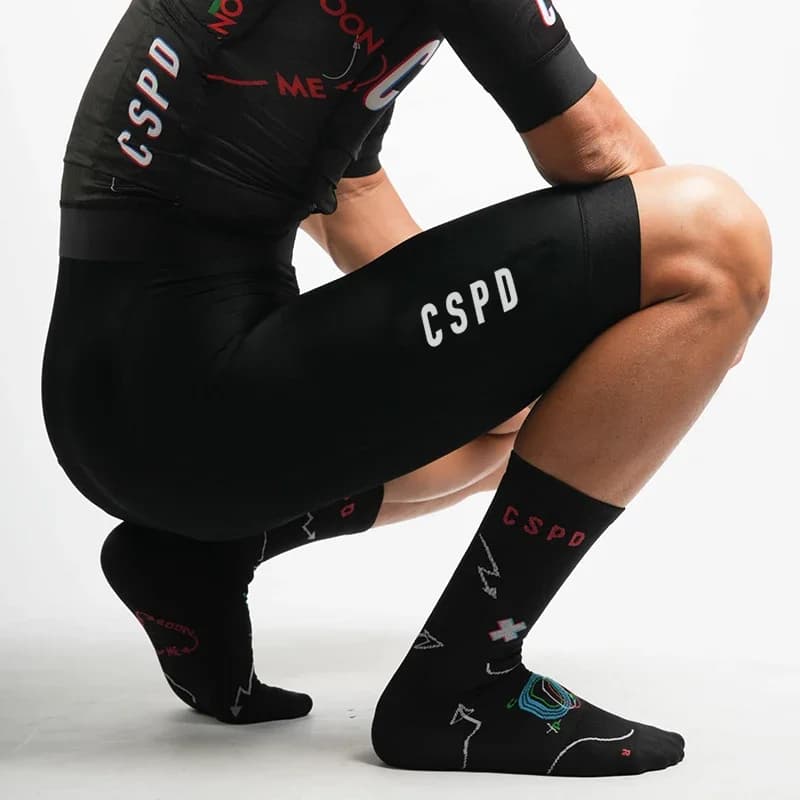 CSPD Men's cycling shorts with gel padding, mountain bike shorts with Powerband grip, cycling butts with breathable road bike