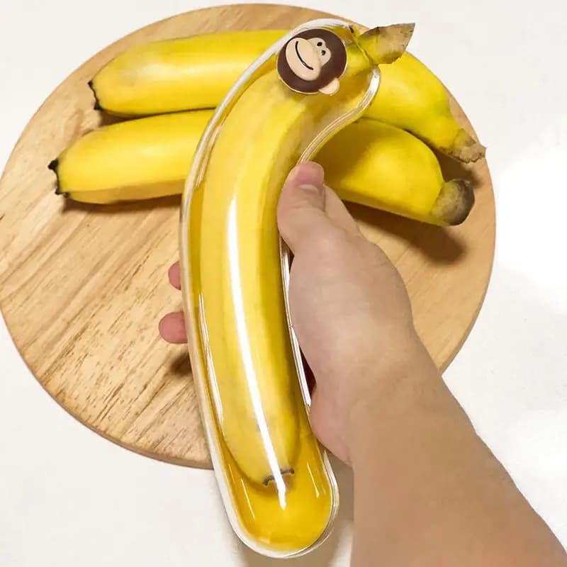 Custodia salvaspazio per banane riutilizzabile anti-pressione Contenitore per alimenti a forma di banana Contenitore per alimenti portatile per picnic all'aperto
