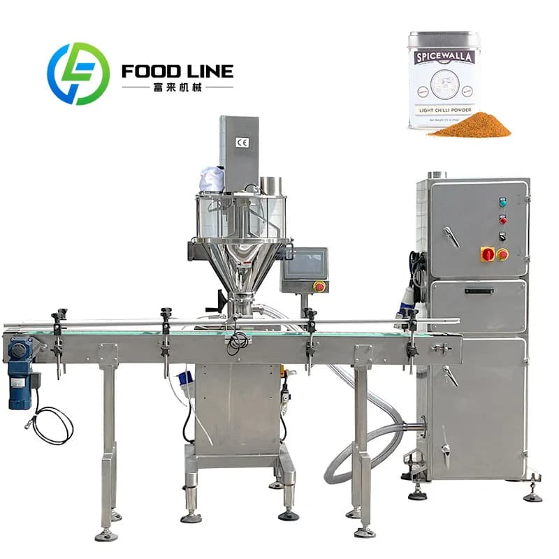 Filling Machine for Packing Bottles of Cockle Filling Jars in Dry Powder for Protein Coffee Spice For Fully Automatic Dressing 500 g