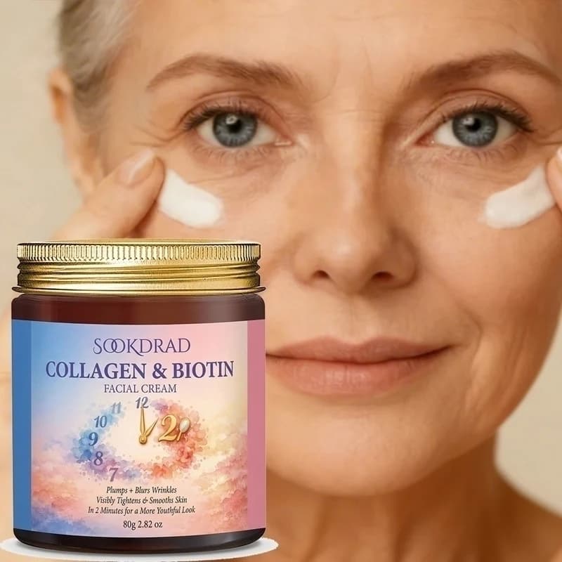 Crema viso al collagene e biotina, rimpolpa la pelle, texture levigata, per il viso, unisex, 80g/2.82oz, per tutti i tipi di pelle, cura quotidiana