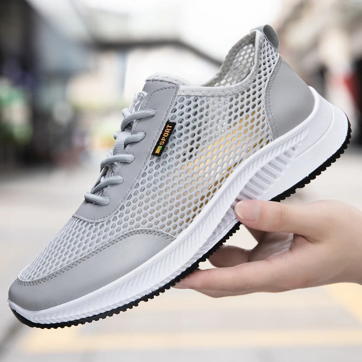 Scarpe da uomo traspiranti, resistenti all'usura, in rete, con suola morbida, casual, versatili, da corsa, per studenti, alla moda, comode, sportive