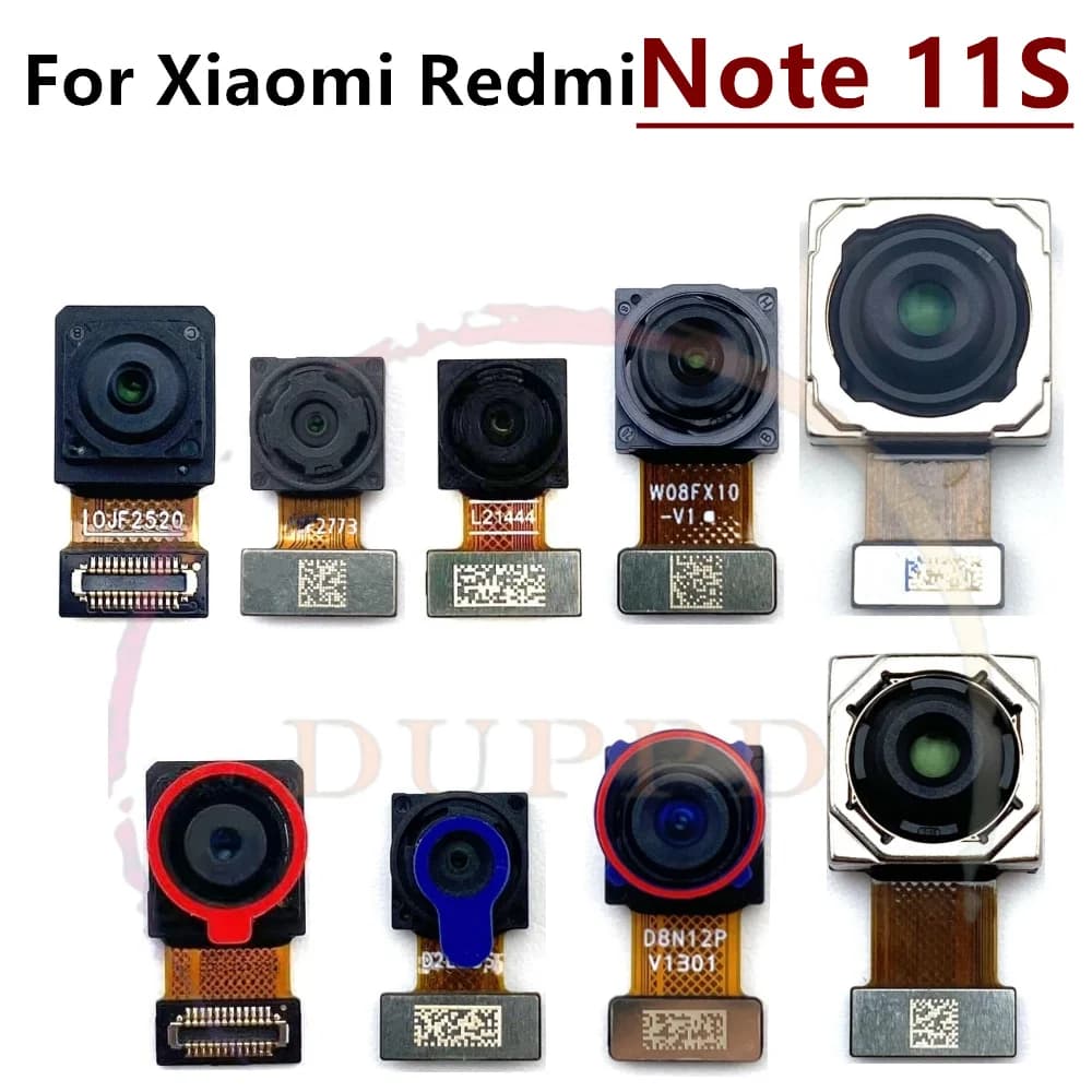 Fotocamera anteriore e posteriore per Xiaomi Redmi Note 11S 4G/5G 108MP, modulo fotocamera principale posteriore e frontale per selfie, cavo flessibile.
