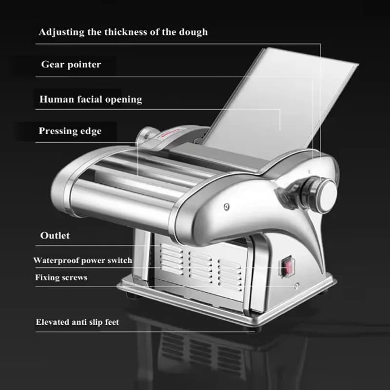 Macchina Elettrica Professionale e Domestica in Acciaio Inossidabile per Pasta e Ravioli, Attrezzatura per la Preparazione di Pasta e Impasti