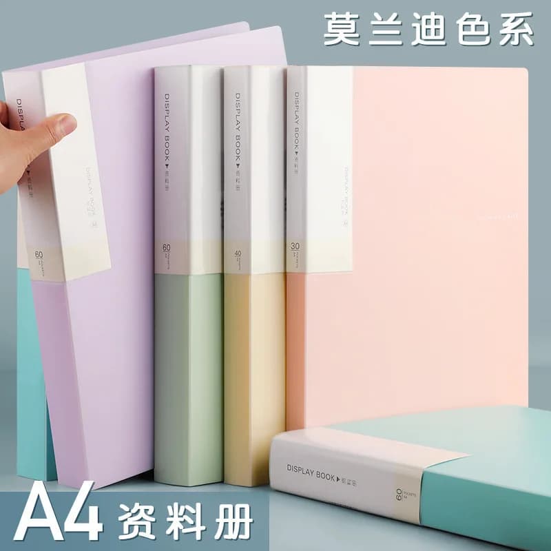 Cartella Portadocumenti A4 con 30 Pagine Trasparenti, Organizzatore per Documenti, Forniture per Ufficio e Scuola, Cancelleria