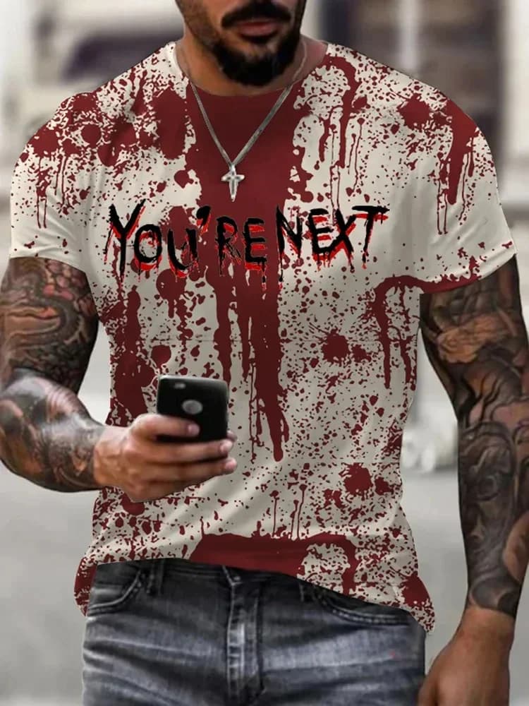 T-shirt zombie da uomo, costume di Halloween, t-shirt stampata in 3D, nuova moda, uomo oversize, vestito estivo