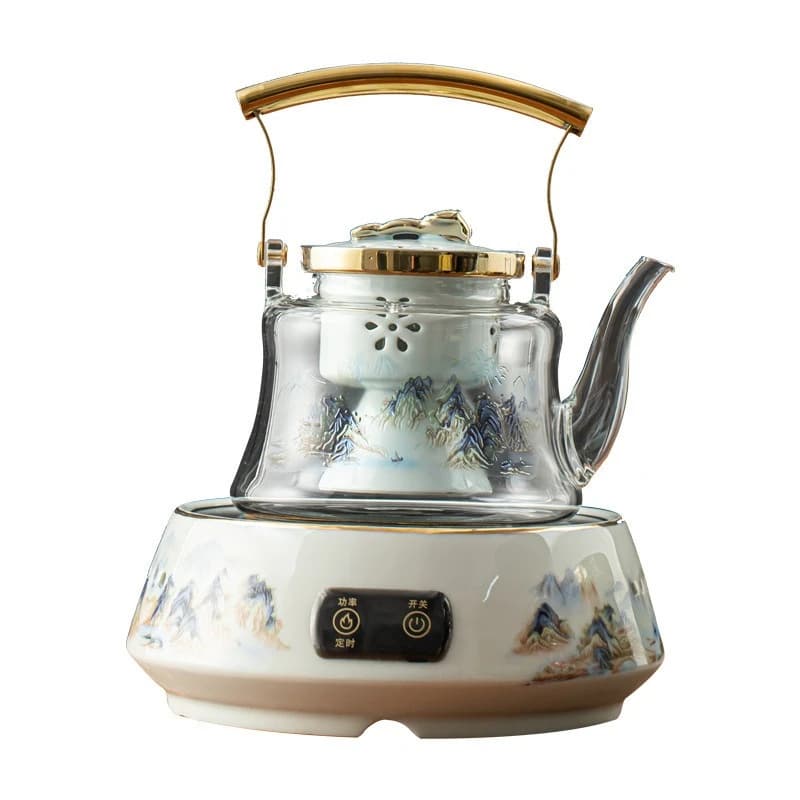 High borosilicate glass teapot Electric ceramic stove Ceramic flower tea ware Household tea set Beam kettle Teapot