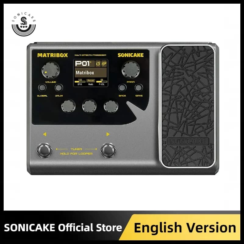 SONICAKE Matribox 140 Processore multieffetto per chitarra/bassi/acustico incorporato con pedale di espressione Looper Modellazione AMP QME-50