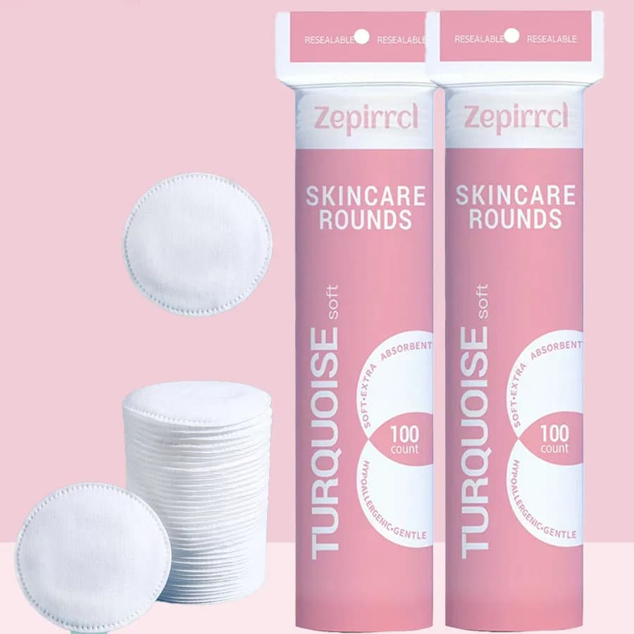100/300 pieces of high quality disposable round makeup bearings, cleaning pads, moisturizing makeup pads, soft and delicate on the skin, suitable for all skin types, face makeup, cleaning, care tools, 6*6cm portable packaging