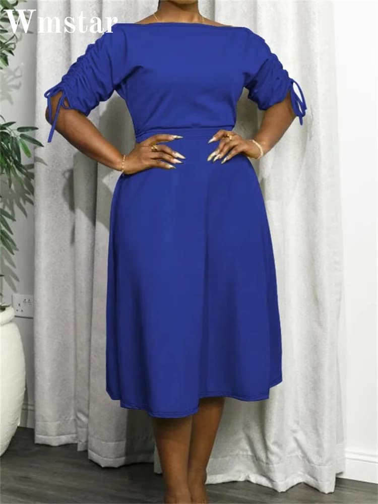 Wmstar Plus Size Set da due pezzi da donna Top con maniche a fascia casual e set di abiti estivi abbinati Dropshipping all'ingrosso