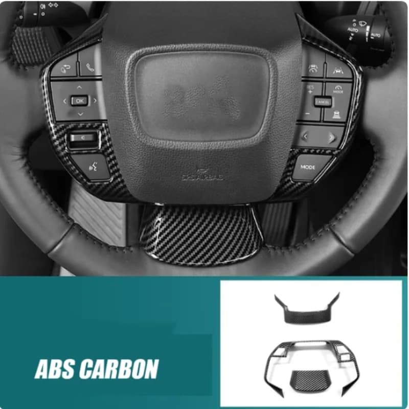 For Toyota BZ4X 2022-2024 ABS Carbon/wood Car Instrument panel steering wheel sequins Button frame Cover Trim Frame Accessories