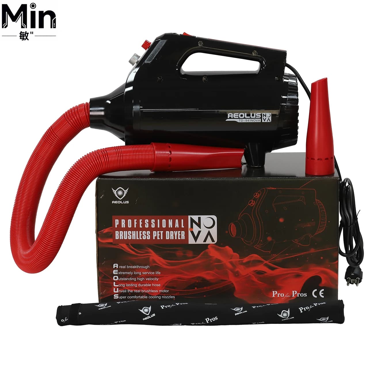 Asciugatore Professionale per Animali Domestici con Motore Brushless ad Alta Potenza, Soffiatore Durevole per Peli di Cane