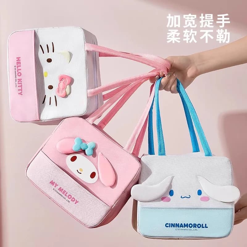 2025 Nuova borsa Bento Sanrio Lunch Box con borsa isolante in foglio di alluminio quadrata speciale ispessimento a prova di olio di riso