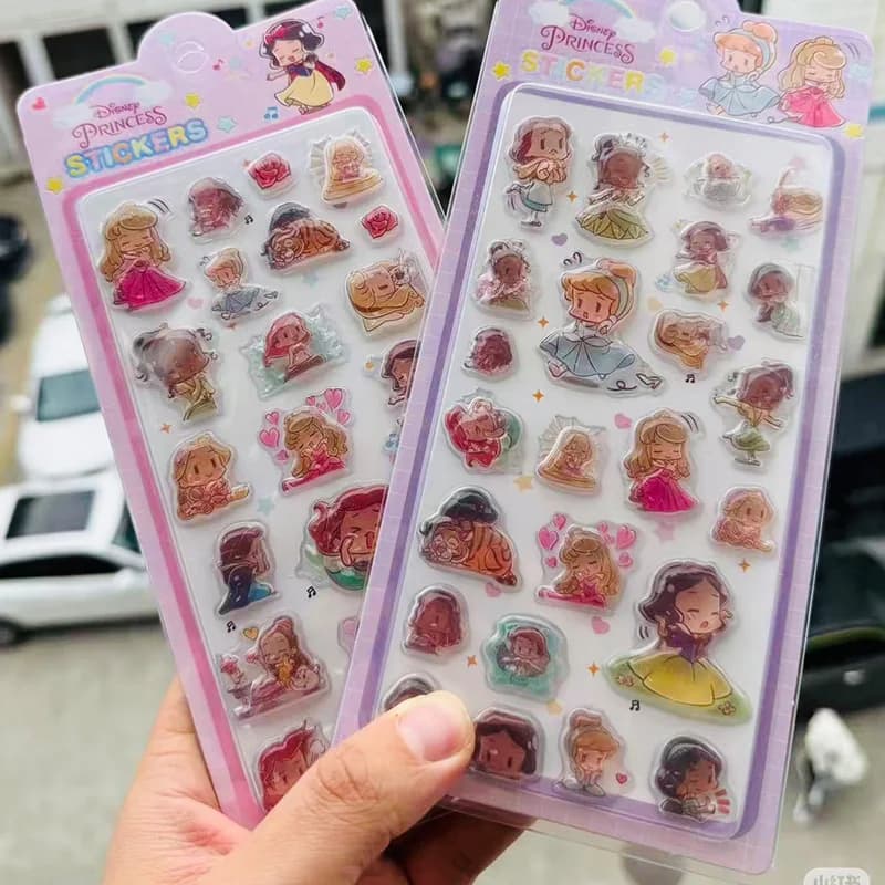 2 Pezzi Adesivi Disney Stellalou Linabell, Adesivi 3D in Rilievo con Alice e Biancaneve, Decorazioni per Telefono, Scrapbook, Giocattoli e Regali