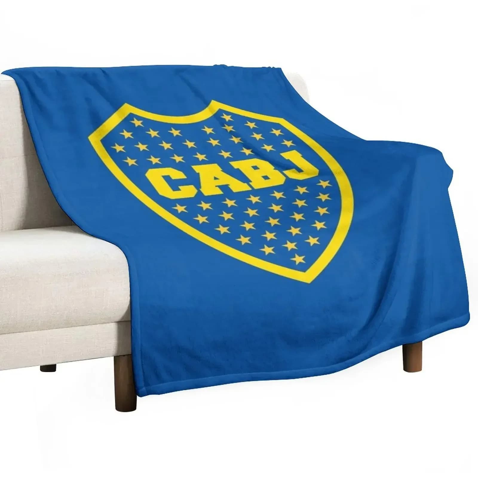 Boca Juniors CABJ Coperta da tiro morbida peluche per copridivano design scozzese caldo e accogliente decorazioni per la casa