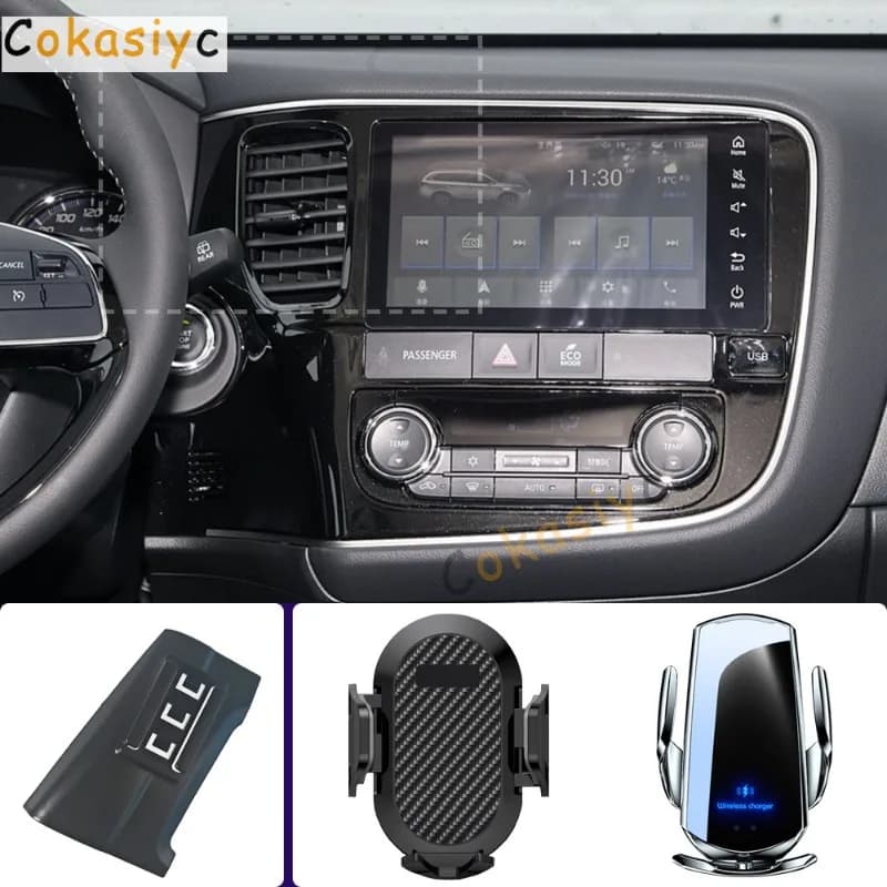 Supporto per telefono da auto per Mitsubishi Outlander 2016-2021, supporti per cellulare, base fissa speciale per ricarica wireless, accessori per auto
