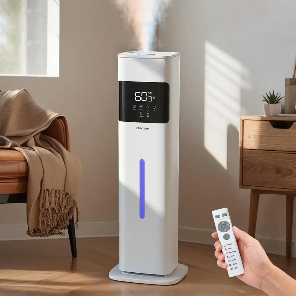 Umidificatore per ambienti di grandi dimensioni con diffusore di oli essenziali, ideale per camere da letto e camerette, bianco