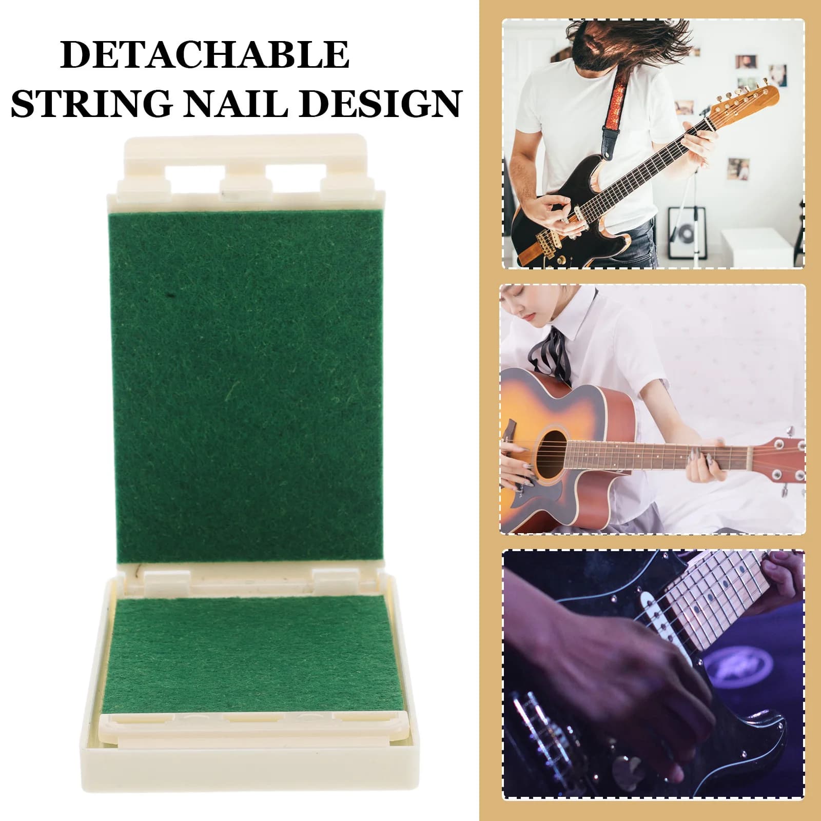 Detergente per Corde di Chitarra con Base Morbida Bianca per Chitarra Acustica, Elettrica e Ukulele, Strumento per Pulizia Tasti, Accessorio per Manutenzione
