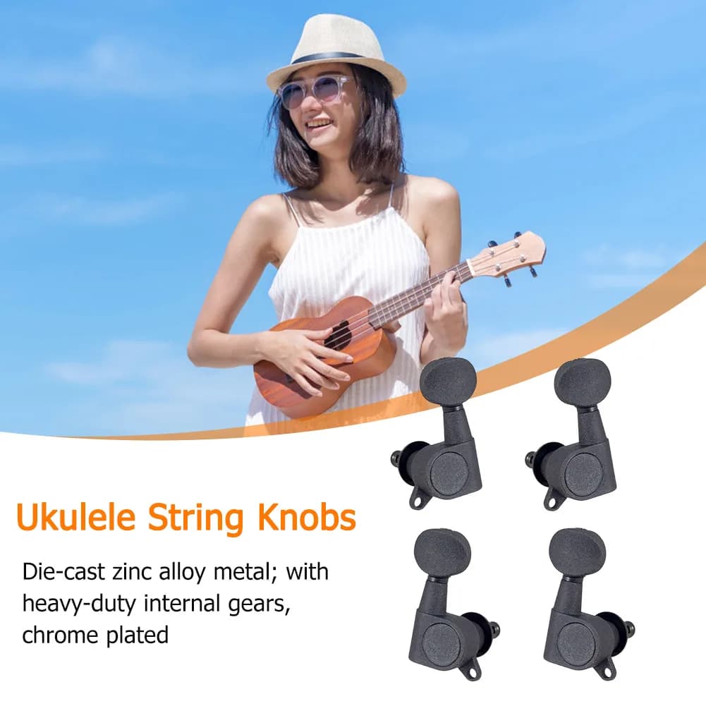 4pcs 4 String Guitar Tuning Pegs Zinc Alloy Strings Button Tuning Pegs Replacement Ukulele Parts Accessories