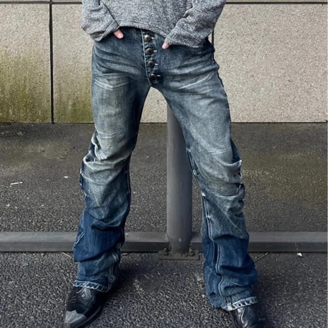 Pantaloni di jeans di base semplici alla moda casual slim da uomo di nuova moda europea americana Pantaloni di jeans da strada alti quotidiani maschili