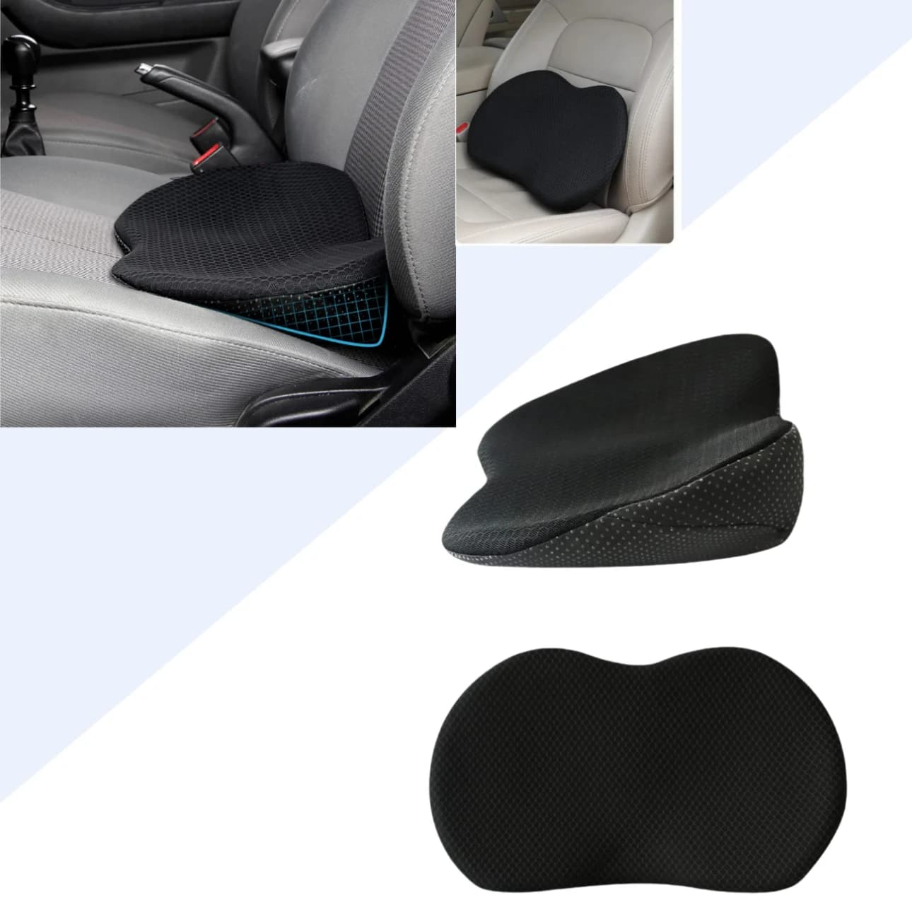 Cuscino per seggiolino auto Cuscino di supporto lombare Memory Foam Sollievo traspirante Comfort universale per conducente e passeggero Sollievo dal mal di schiena