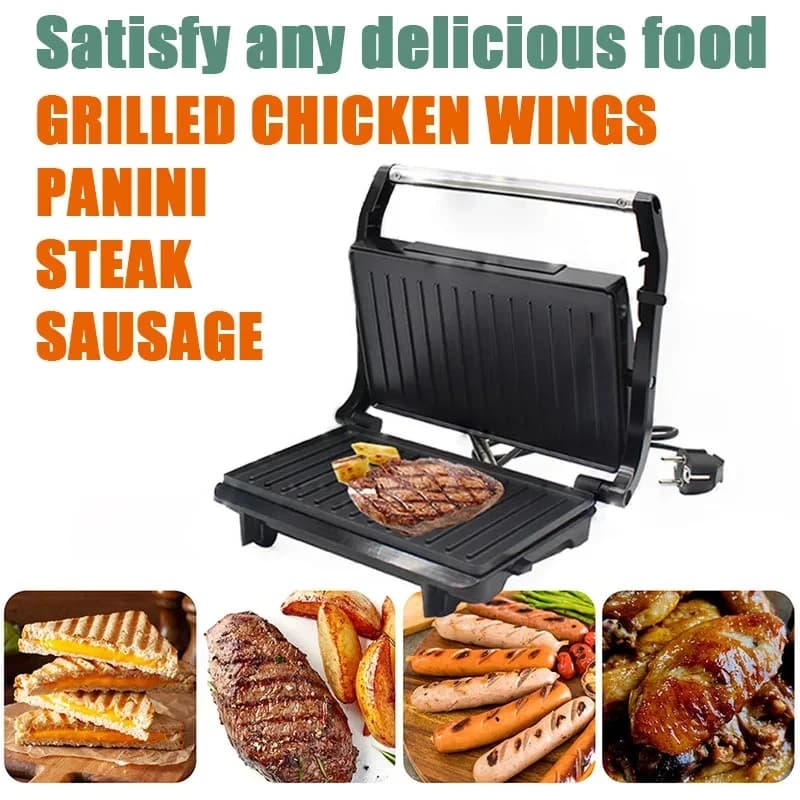 Nuova Piastra Multifunzione 750W per Sandwich, Colazione, Barbecue, Hamburger, Panini, Bistecche e Uova 220V