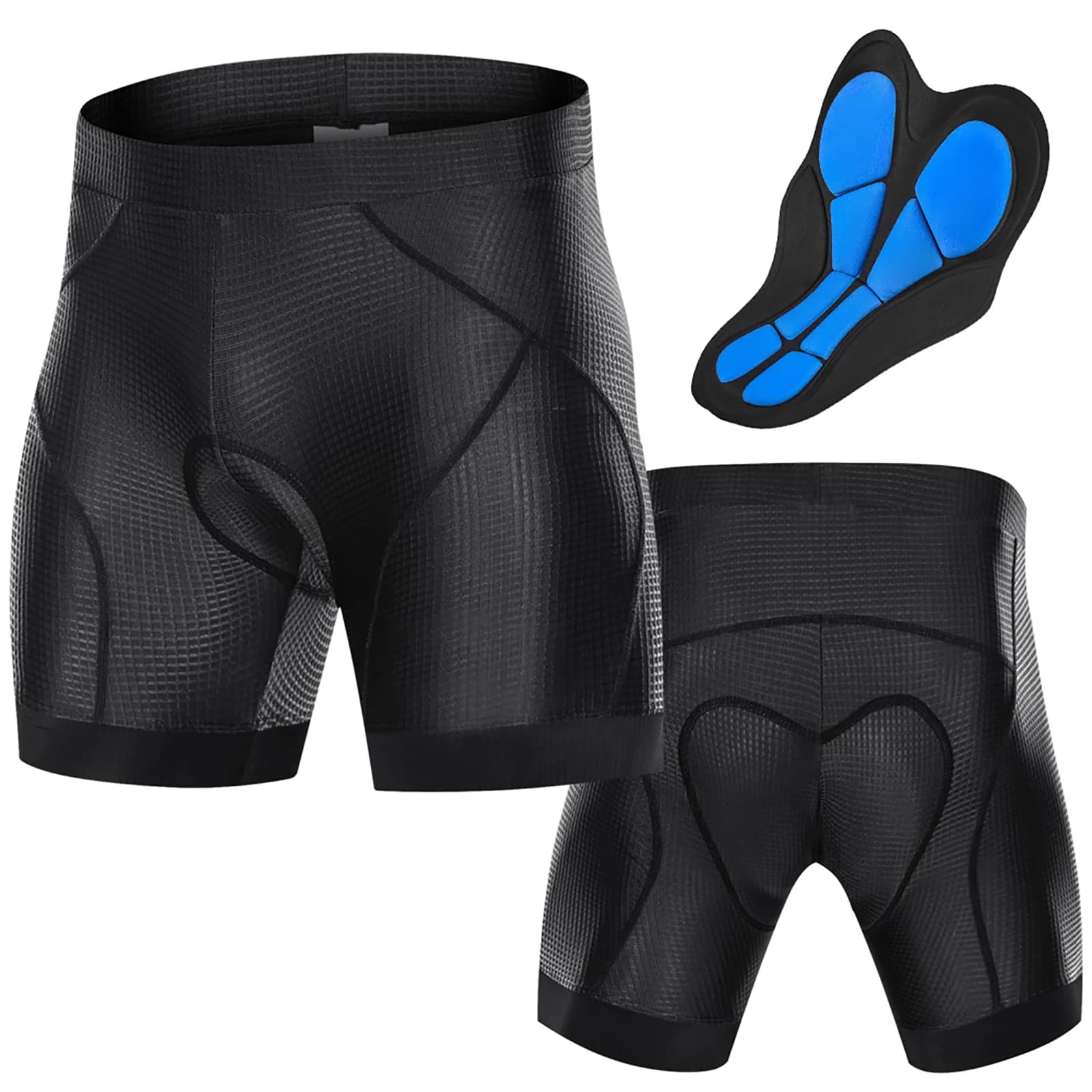 Pantaloncini Imbottiti da Ciclismo per Uomo con Grip Antiscivolo, Intimo Imbottito 3D per Bicicletta, Pantaloncini da Ciclismo con Imbottitura